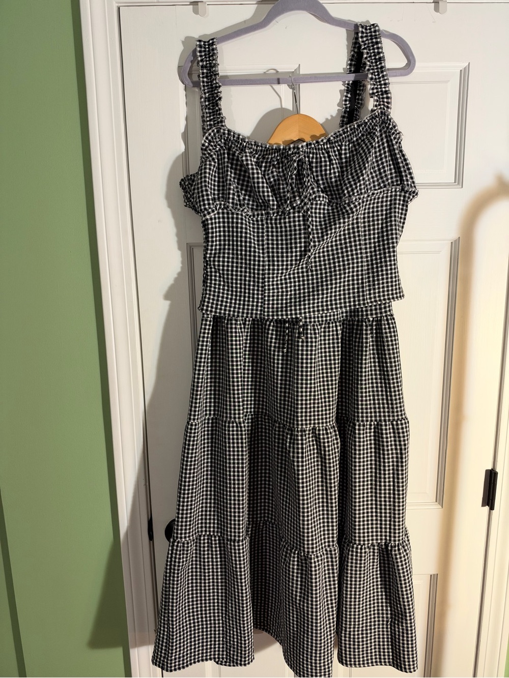 Sienna Sky Black & White Gingham Tiered Skirt Set